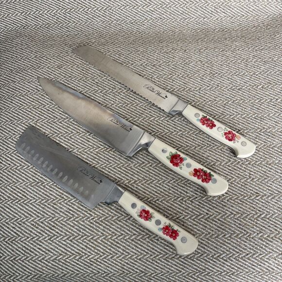 Pioneer Woman Vintage Floral 14pc Knife Block Set - Picture 10 of 12